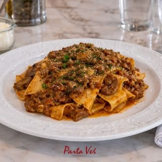 Pappardelle Bolognese with Mushrooms